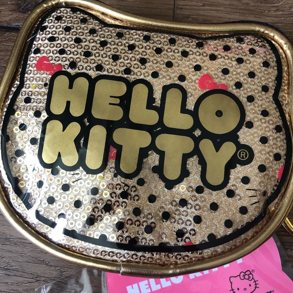 HELLO KITTY (Loungefly)-NWT Gold Clutch Bag - Picture 12 of 16